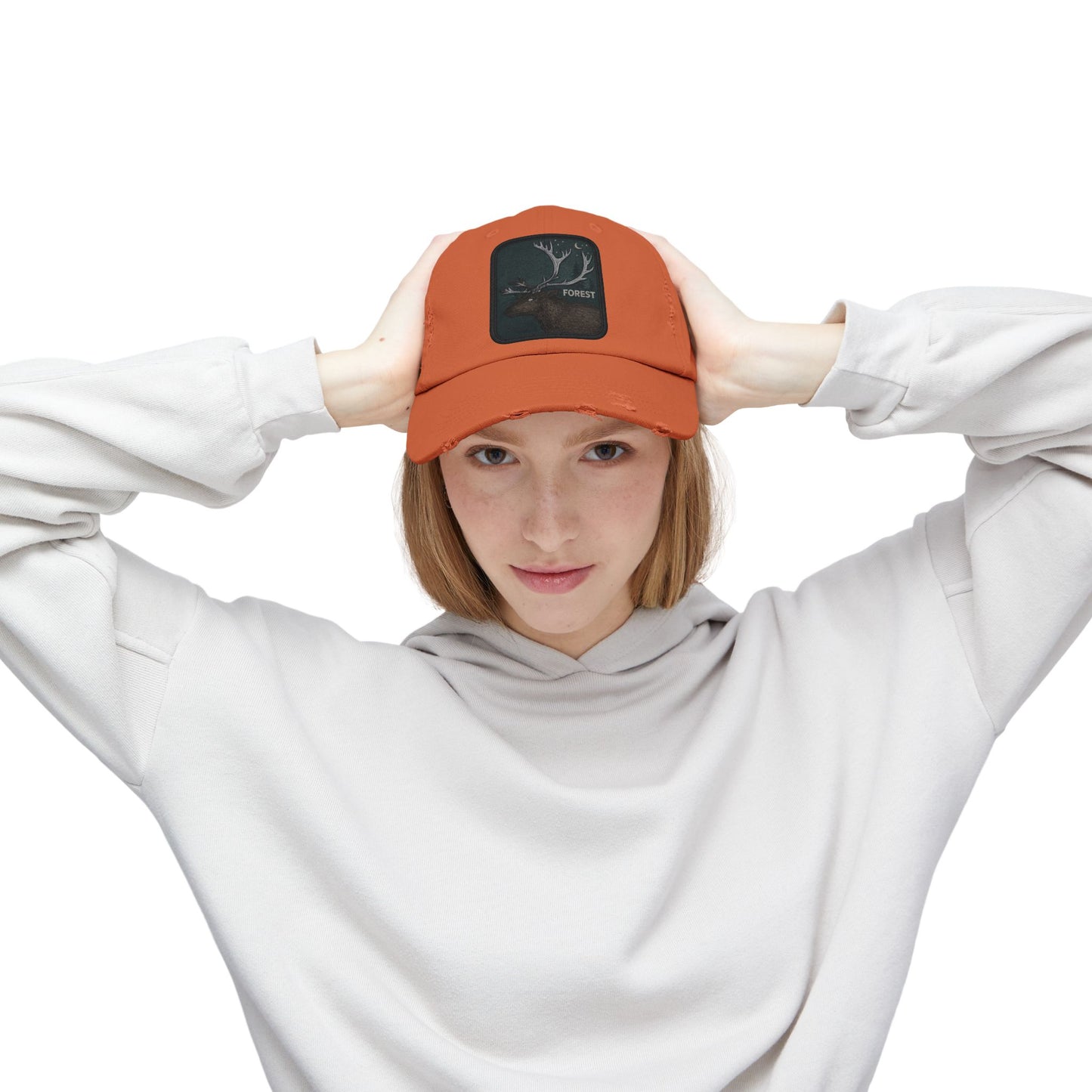 Distressed Forest Moose Cap