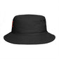 No Kings Bucket Hat — Rebellious Crown Graphic Cotton Bucket Hat Hats Printify