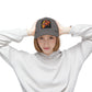 Distressed Cap — Vibrant Flame Lion Embroidered Baseball Hat