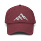 Washed Mountain Embroidered Baseball Cap Hats Printify One size Maroon