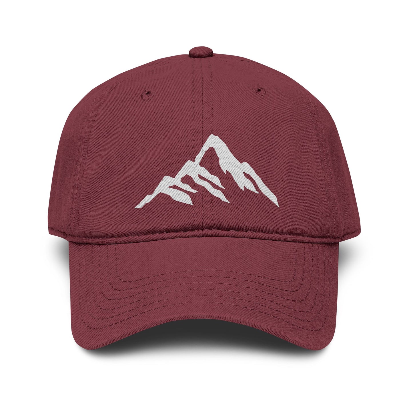 Washed Mountain Embroidered Baseball Cap Hats Printify One size Maroon