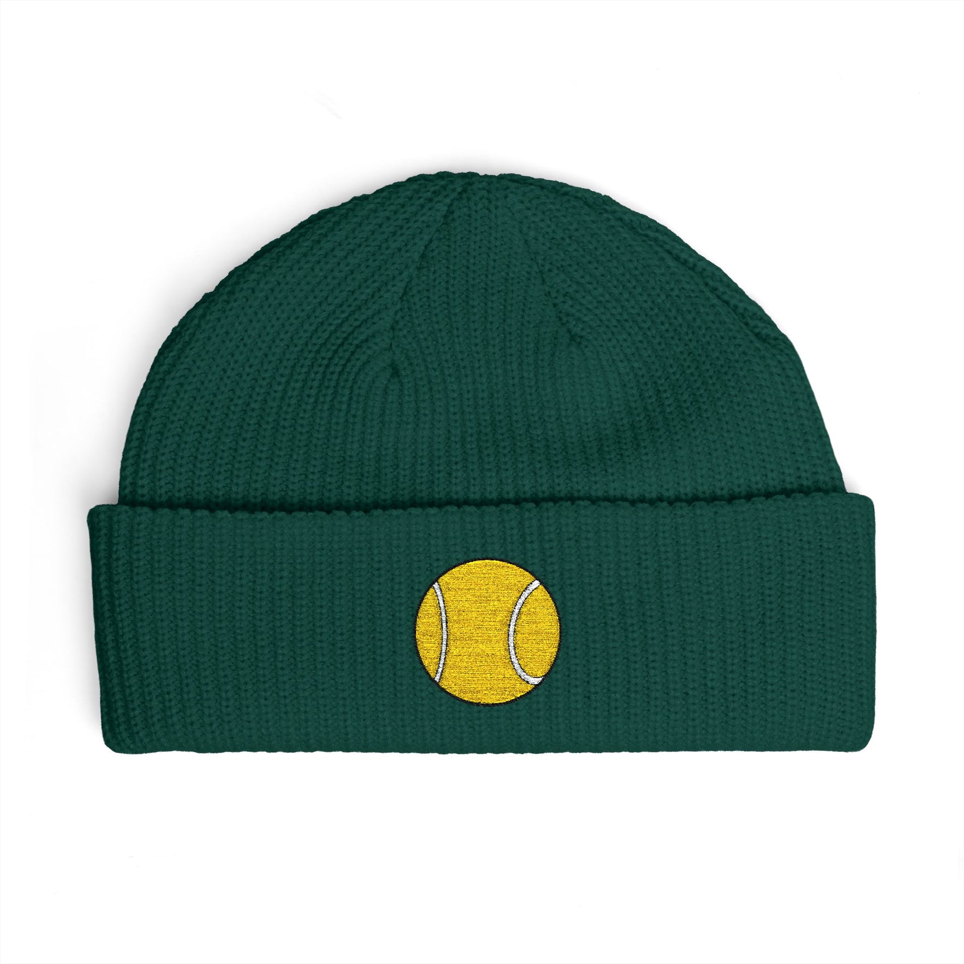 Sequin Tennis Ball Cuff Beanie - Sparkle Sports Knit Hat for Players & Fans Hats Printify
