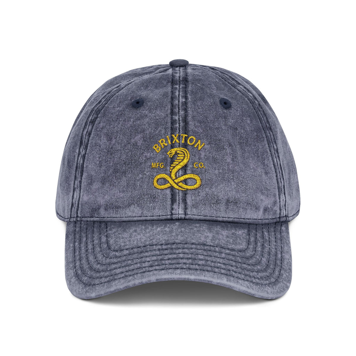 Vintage Embroidered Cap — Retro Snake Logo Dad Hat Hats Printify One size Navy