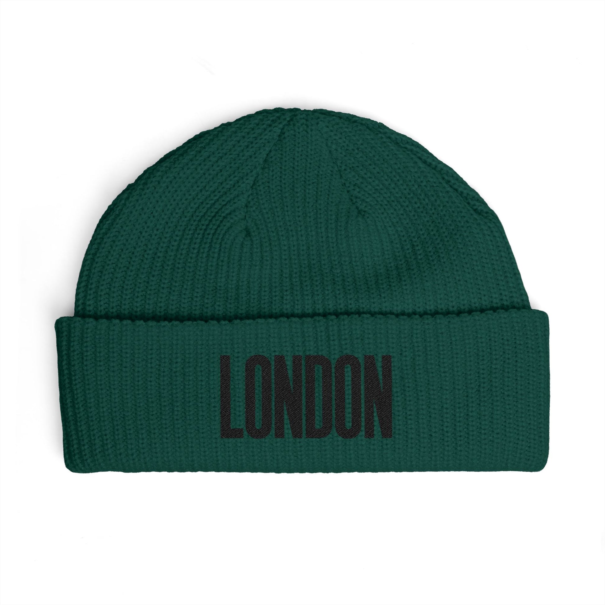 London Cuff Beanie – Embroidered City Knit Hat Hats Printify