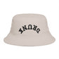 Drunk Arched Brown Bucket Hat – Retro Party & Festival Headwear