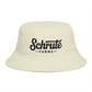 Schrute Farms Bucket Hat — Brown Retro Logo Farmwear Hats Printify