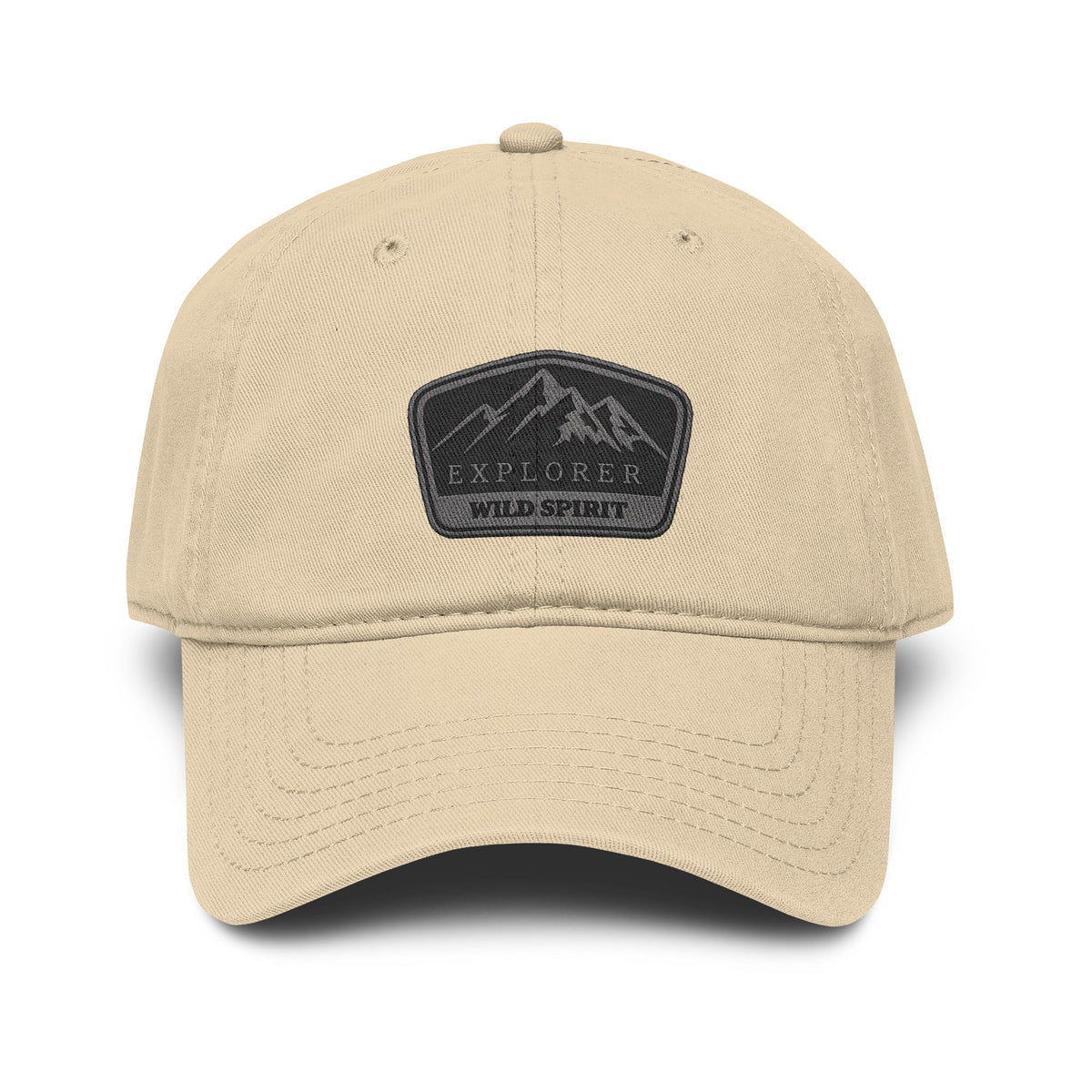 Explorer Wild Spirit Washed Baseball Cap Hats Printify One size Khaki