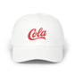 Cola Embroidered Dad Cap – Retro Soda Logo Baseball Hat Hats Printify White One size