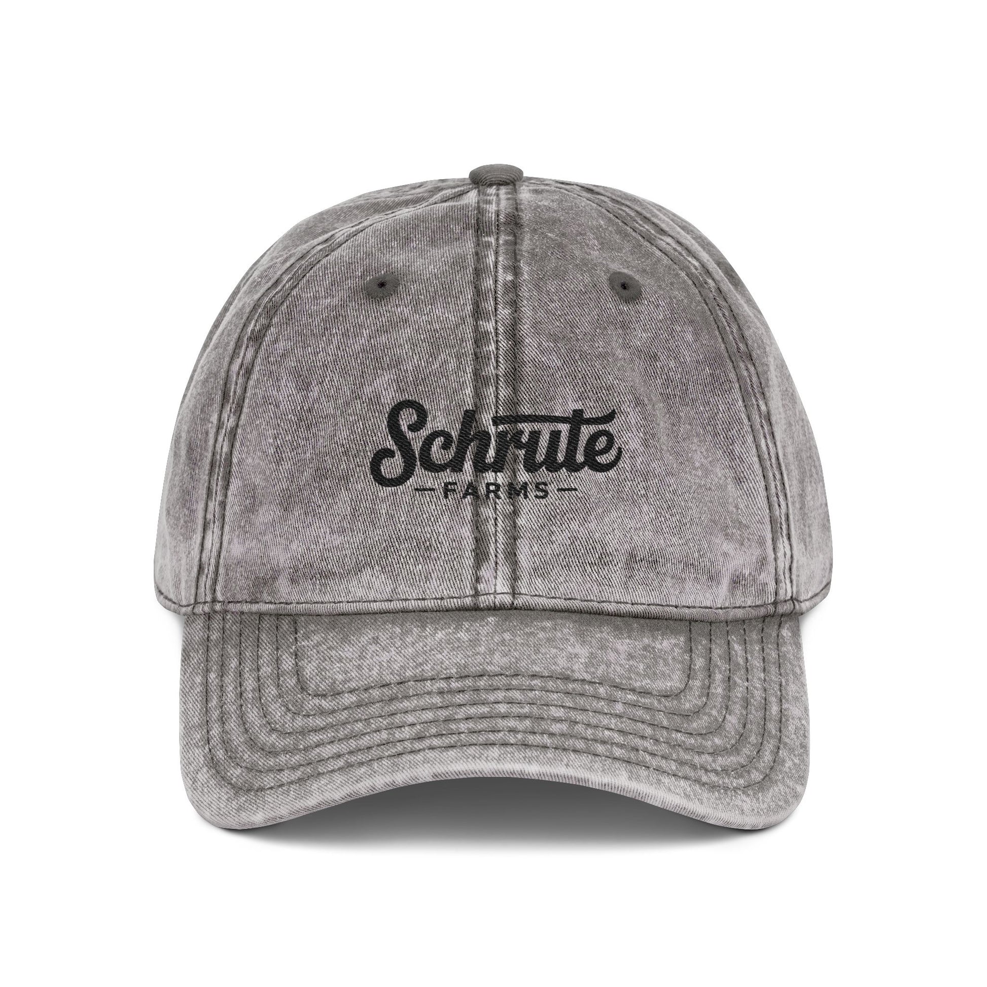 Vintage Embroidered Cap — "Schrute Farms" Retro Dad Hat Hats Printify One size Charcoal Grey