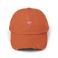 Distressed Flamingo Cap — Embroidered Pink Flamingo Baseball Hat Hats Printify Burnt Orange One size