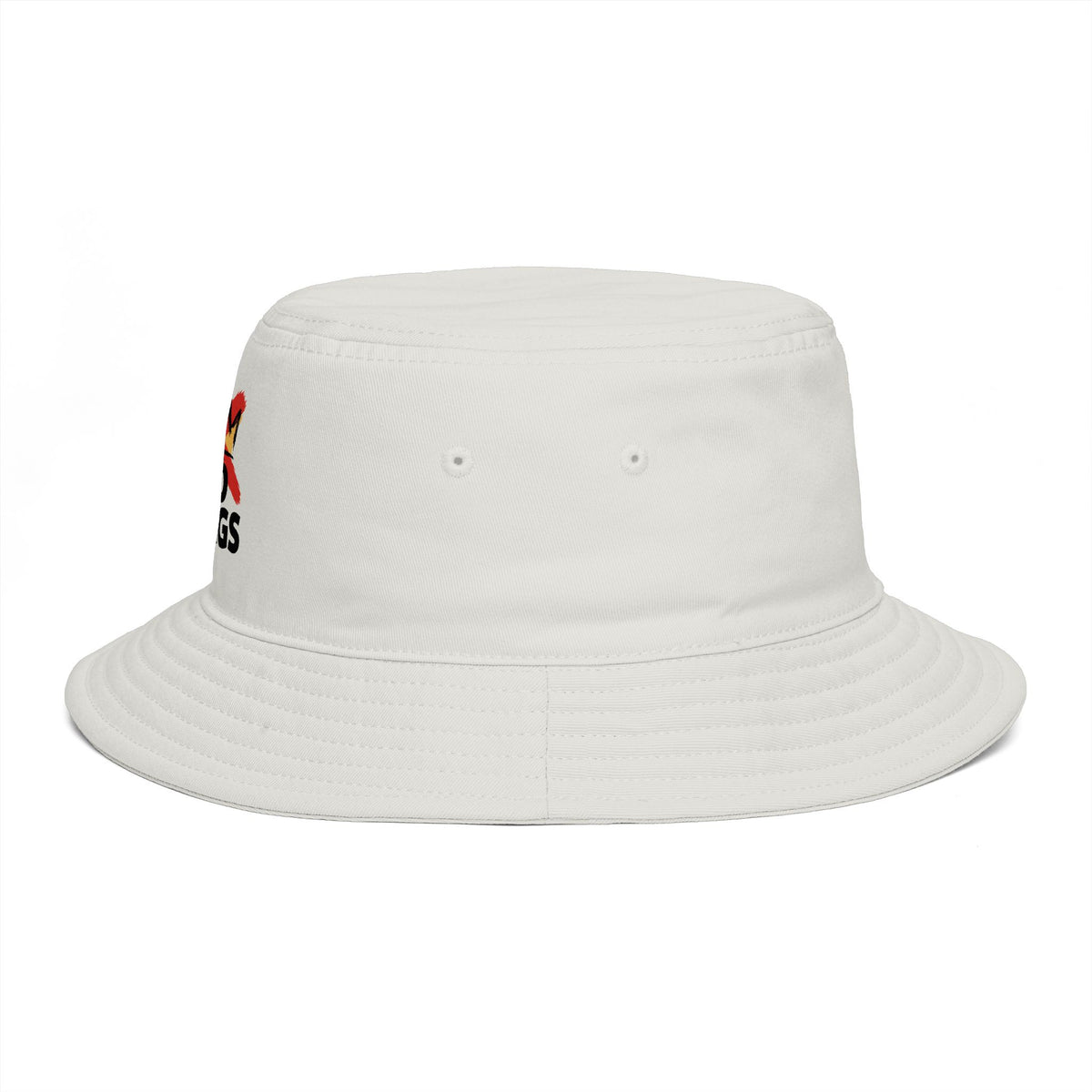 No Kings Bucket Hat — Rebellious Crown Graphic Cotton Bucket Hat Hats Printify