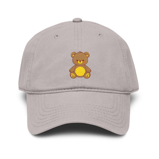 Embroidered Golden Teddy Baseball Cap Hats Printify One size Gray