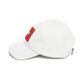 Dad Cap with Swiss Flag Embroidered Patch — Classic White Adjustable Hat Hats Printify