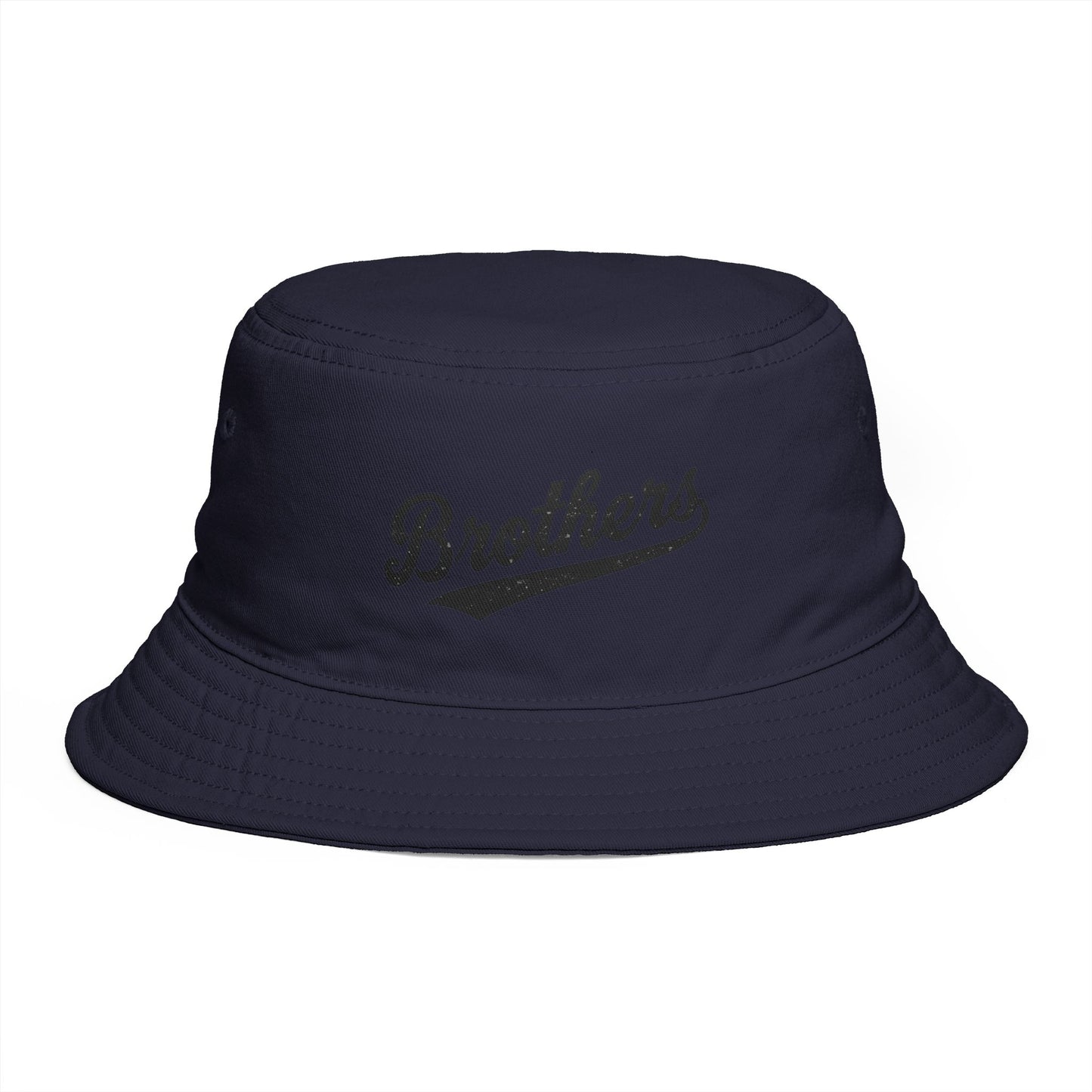 Brothers Script Brown Bucket Hat — Casual Retro Dad Hat for Siblings & Crew Hats Printify One size Navy