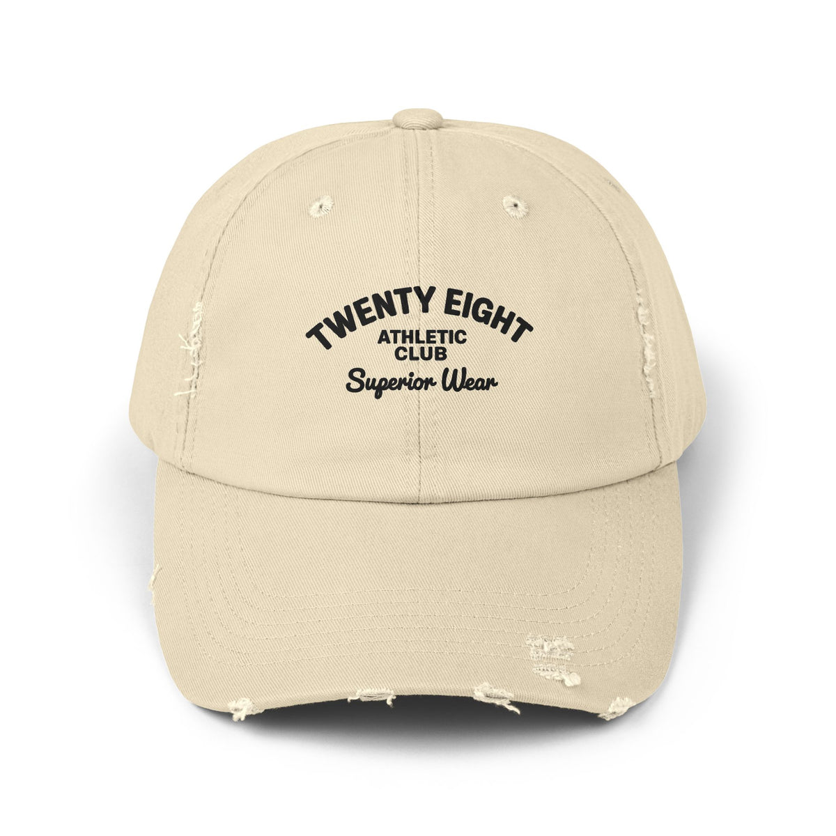 Distressed Baseball Cap — "Twenty Eight" Vintage Embroidered Dad Hat Hats Printify