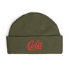 Cola Cuff Beanie — Retro Script Knit Hat Hats Printify One size Army