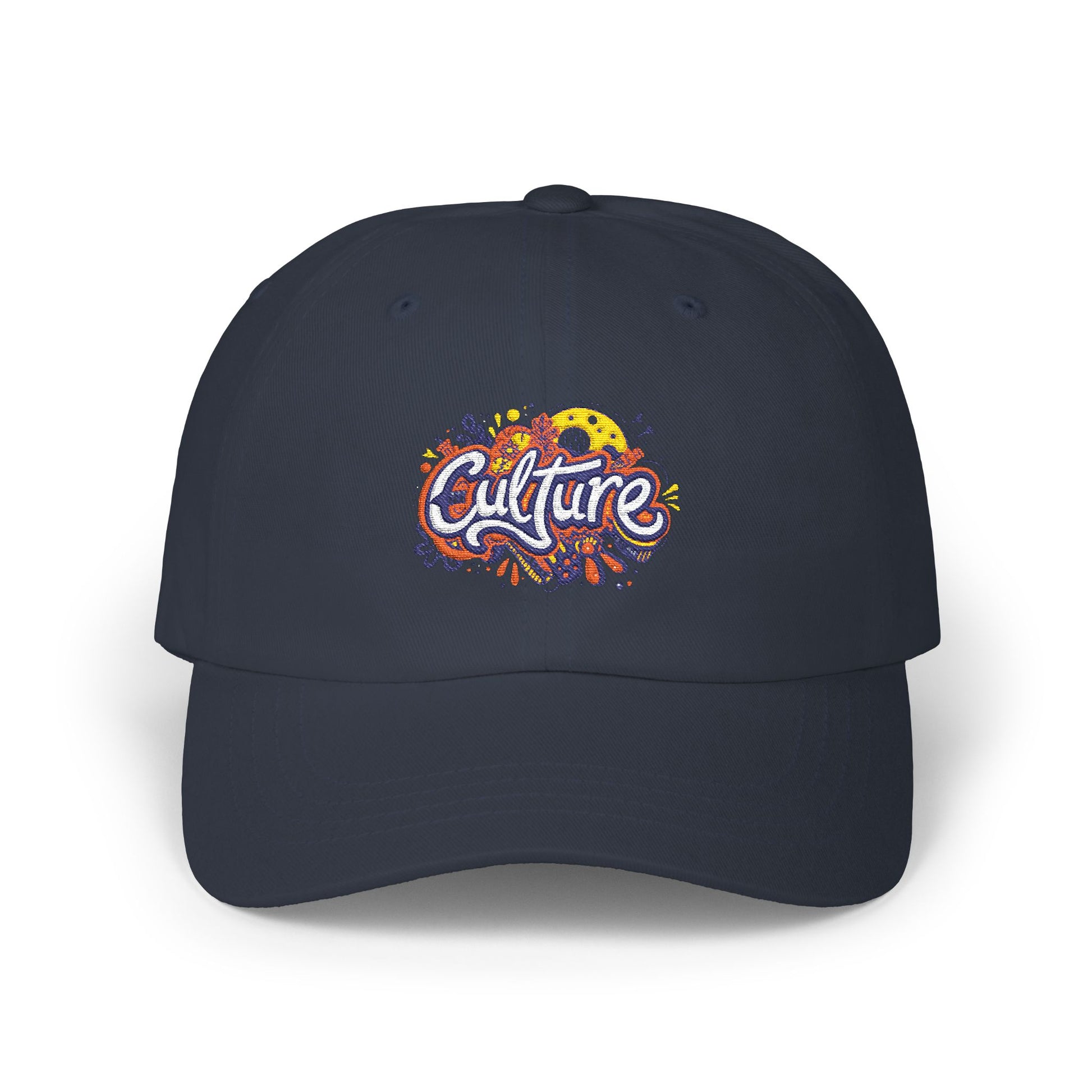 Classic Dad Cap — 'Culture' Colorful Graffiti Embroidered Baseball Hat Hats Printify Navy One size