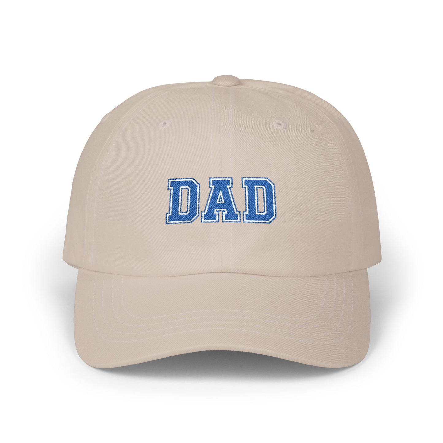 DAD Embroidered Classic Dad Cap – Vintage Varsity Baseball Hat for Fathers Hats Printify Stone One size