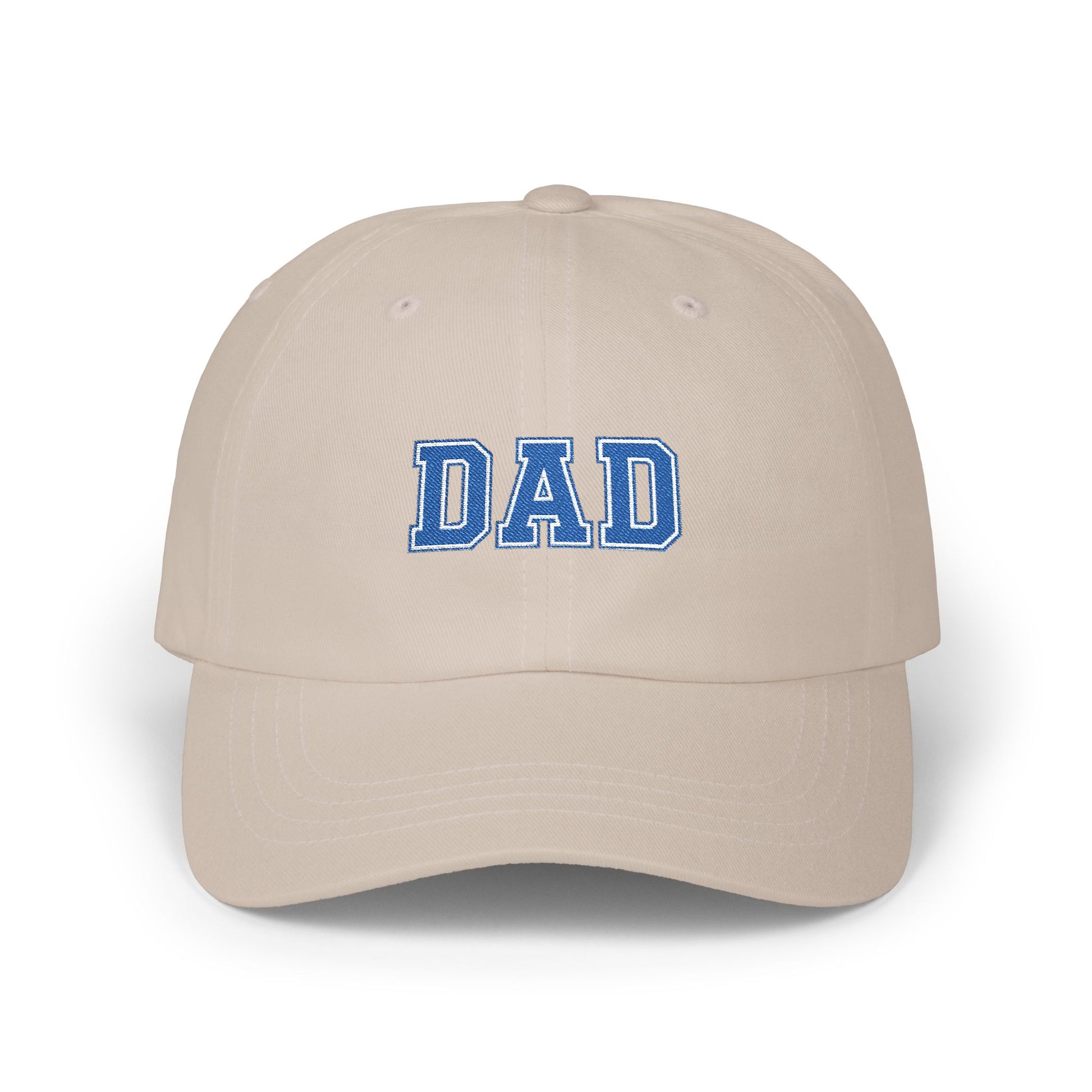 DAD Embroidered Classic Dad Cap – Vintage Varsity Baseball Hat for Fathers Hats Printify Stone One size