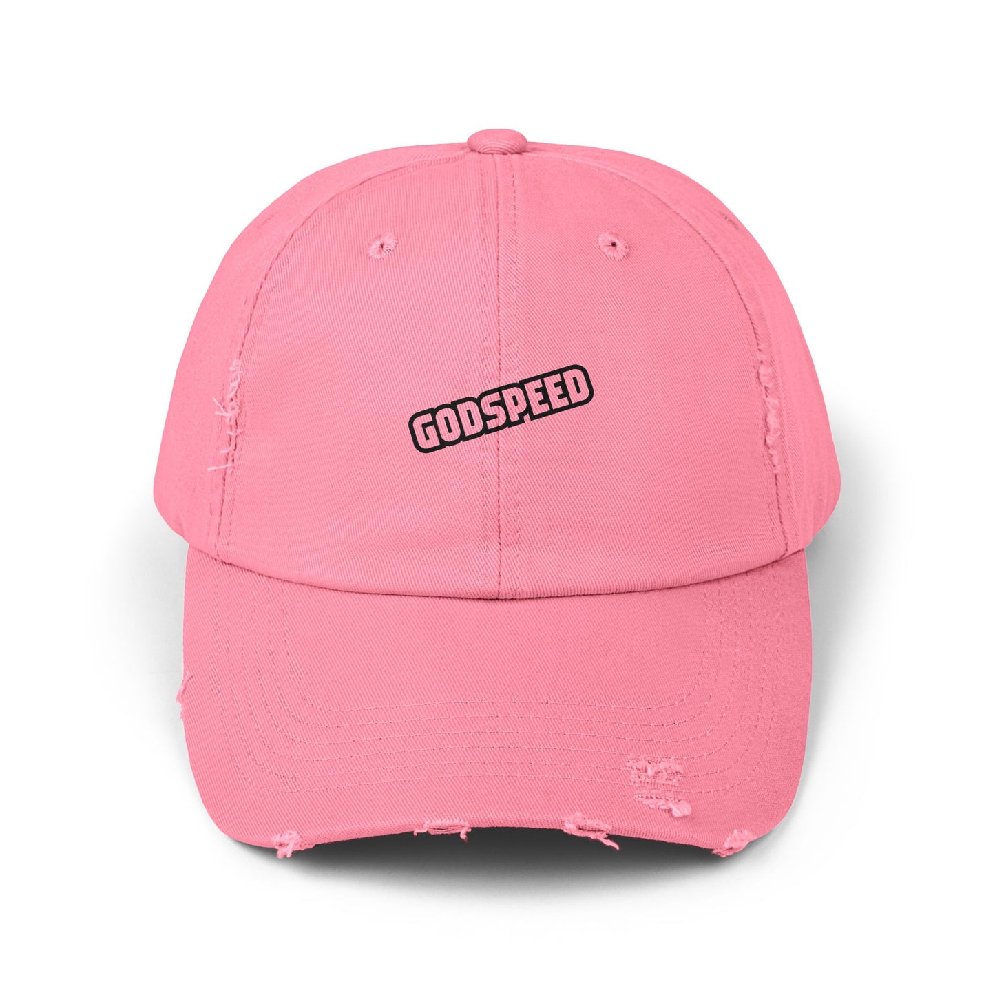 Godspeed Distressed Baseball Cap – Vintage Worn Dad Hat for Men & Women Hats Printify True Pink One size