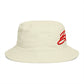 Bucket Hat — Retro Script 'Bucketd' Embroidered Brown Summer Hat