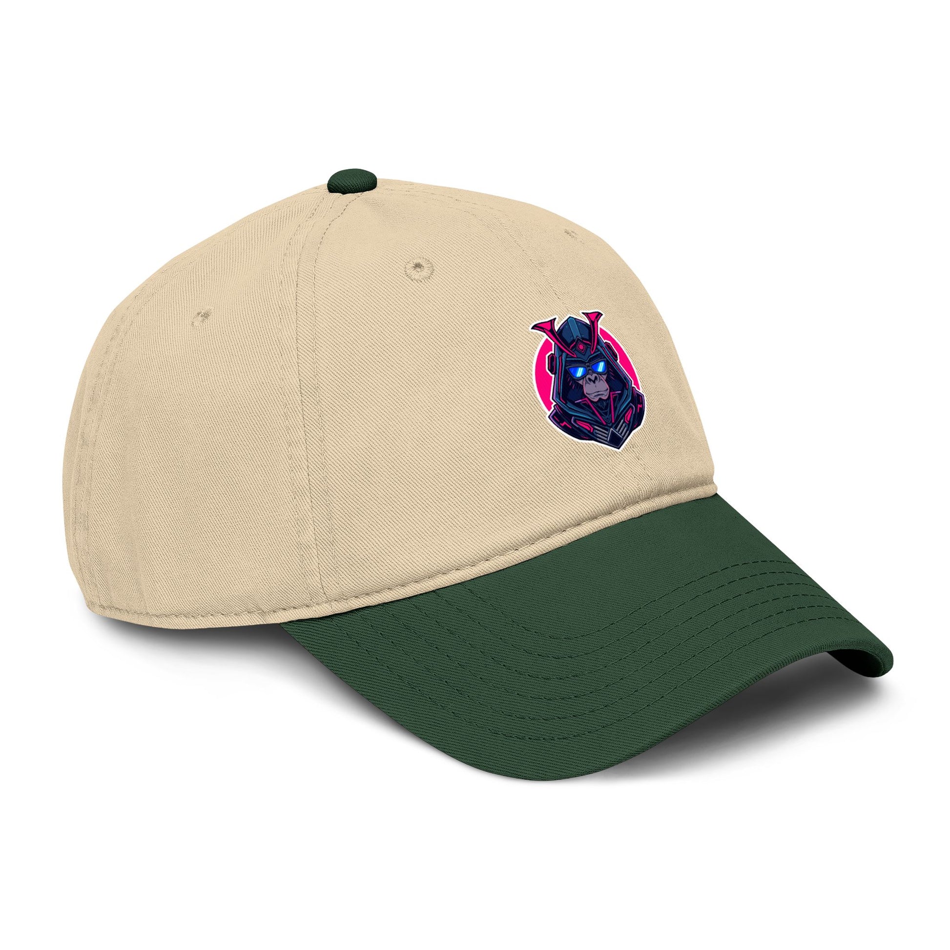Embroidered Neon Samurai Baseball Cap — Washed Cotton Hat Hats Printify