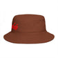 Bucket Hat — Retro Script 'Bucketd' Embroidered Brown Summer Hat