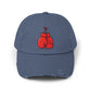 Boxing Gloves Distressed Cap - Red Gloves Dad Hat Hats Printify Scotland Blue One size