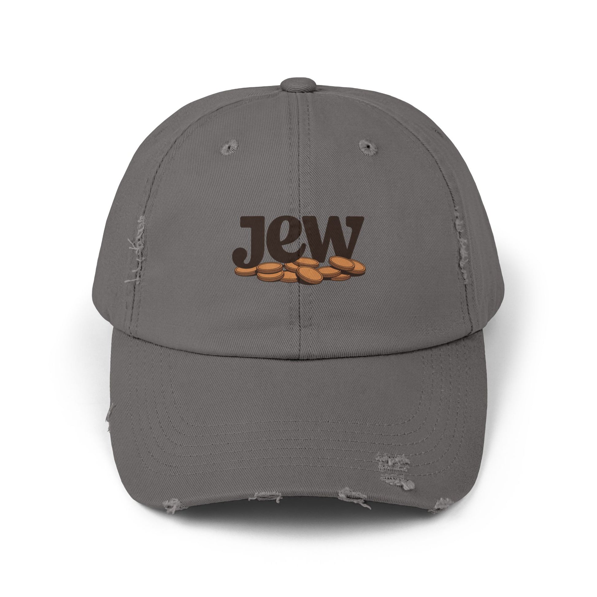 Distressed Coffee Bean Cap — Java Logo Dad Hat Hats Printify Nickel One size