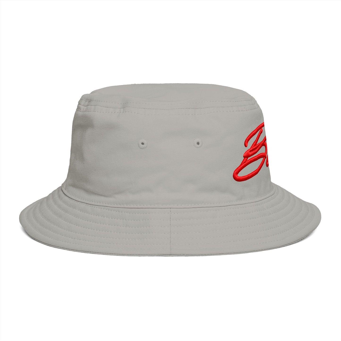 Bucket Hat — Retro Script 'Bucketd' Embroidered Brown Summer Hat