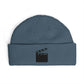 Film Clapper Cuff Beanie — Embroidered Movie Crew Knit Hat Hats Printify One size Petrol Blue