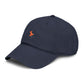 Washed Baseball Cap with Tiny Orange Pushpin Embroidery — Casual Everyday Hat