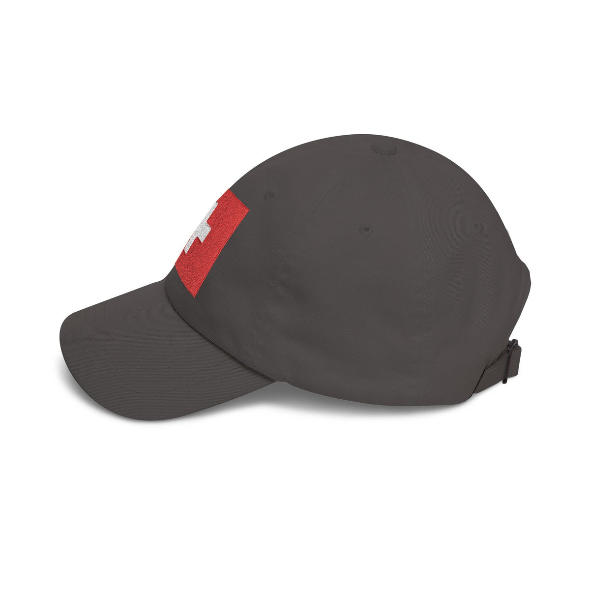 Dad Cap with Swiss Flag Embroidered Patch — Classic White Adjustable Hat