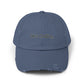 He's Goin' Distressed Dad Hat — Vintage Black Embroidered Cap