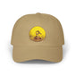 Duck Sunset Dad Cap — Embroidered Duck on Yellow Sun Baseball Hat Hats Printify Khaki One size
