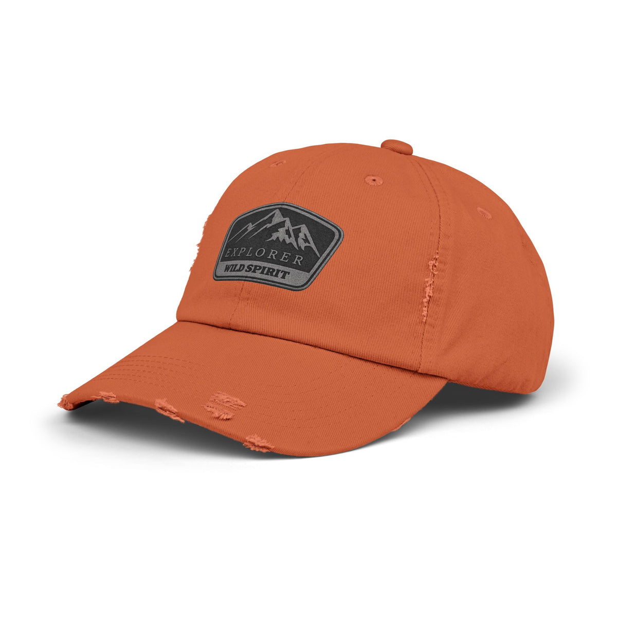 Explorer Wild Spirit Distressed Cap — Mountain Outdoors Dad Hat Hats Printify