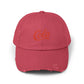 Distressed 'Cola' Vintage Baseball Cap – Retro Script Logo Hat Hats Printify Dashing Red One size