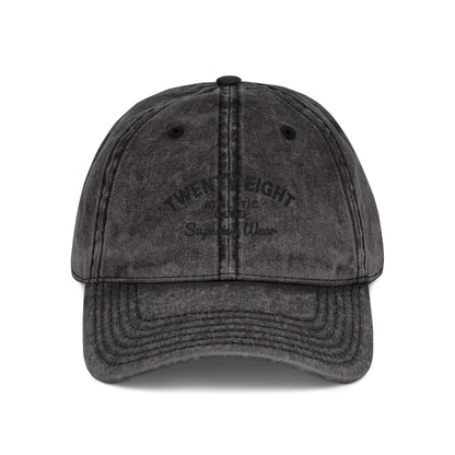Vintage Embroidered Cap — 'TWENTY EIGHT' Distressed Dad Hat Hats Printify One size Black