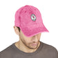 Vintage Embroidered Flamingo Cap — Washed Red Baseball Hat