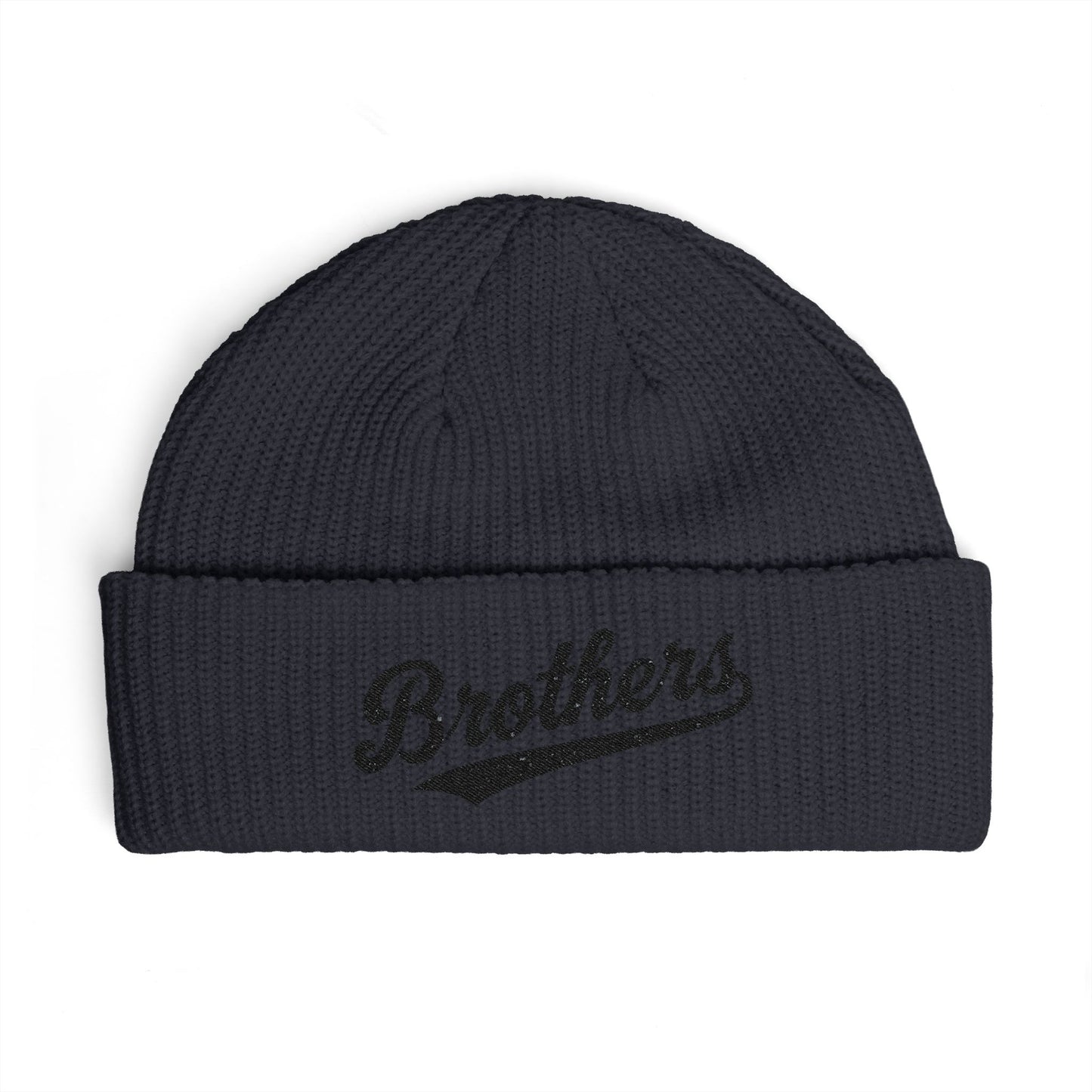 Brothers Cuff Beanie — Embroidered Knit Hat for Siblings & Crew