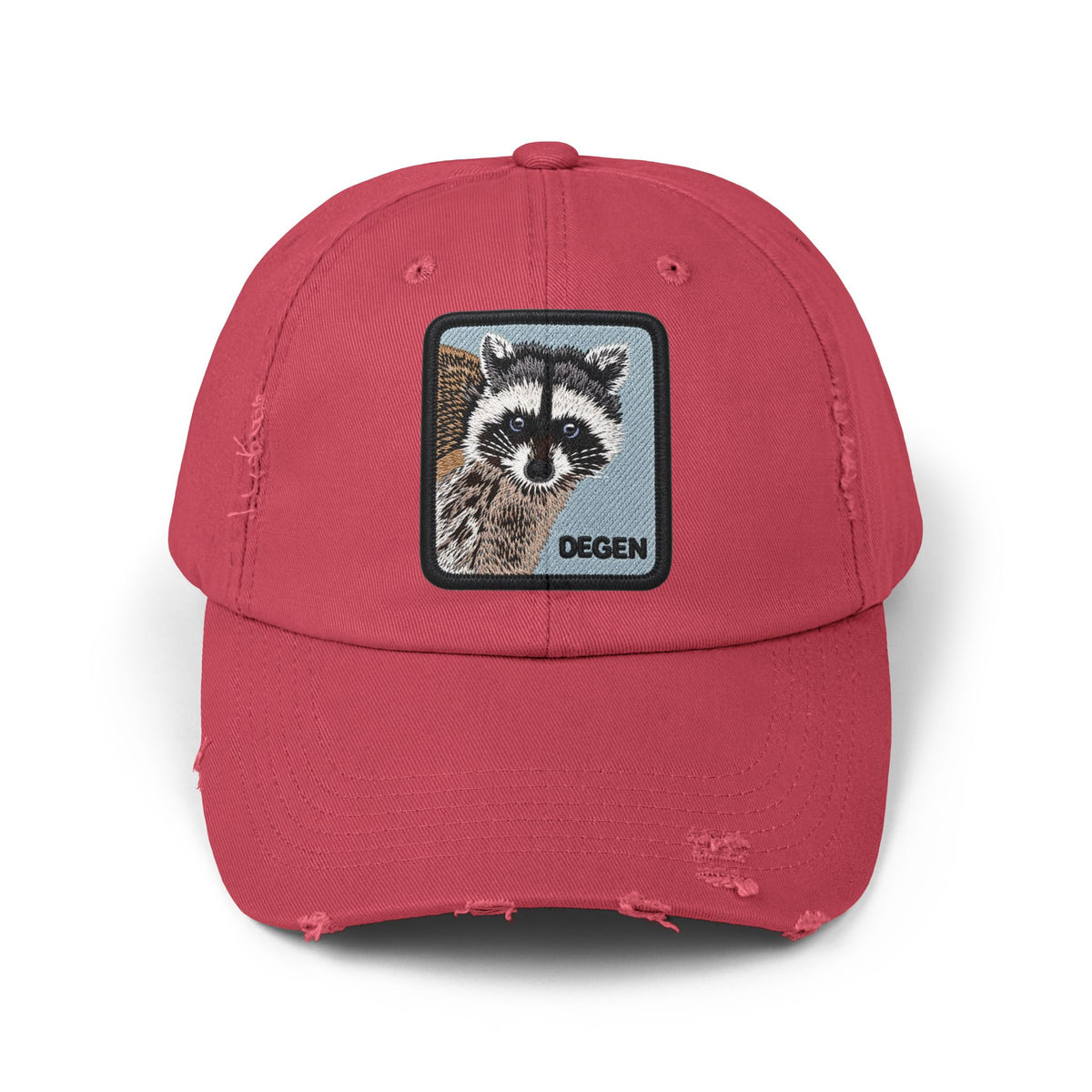 Unisex Distressed Cap Hats Printify Dashing Red One size