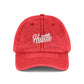 Hustle Embroidered Vintage Baseball Cap — Washed Red Dad Hat Hats Printify One size Red