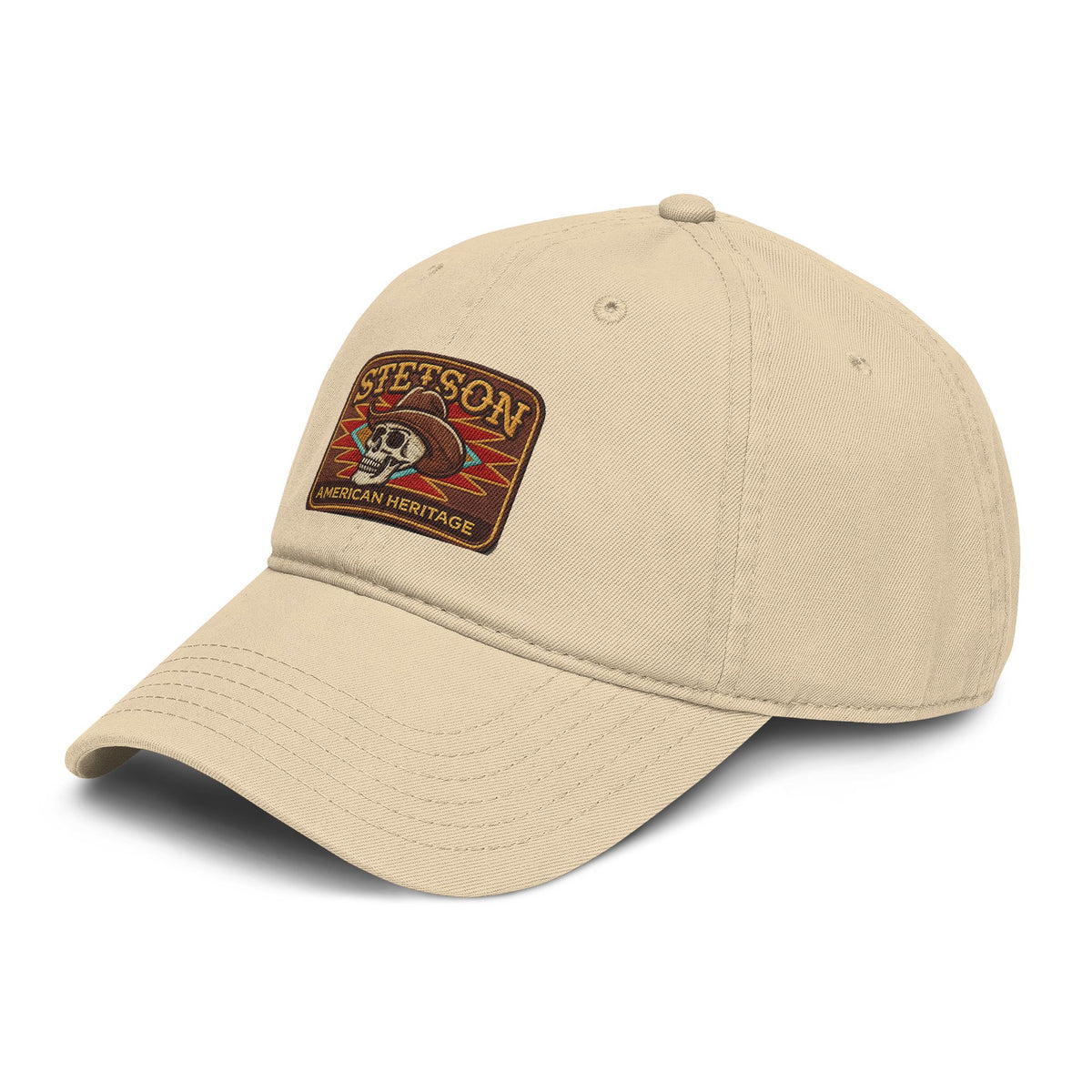 Stetson Skull Patch Baseball Cap — Vintage American Heritage Washed Hat Hats Printify