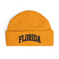 Florida Cuff Beanie - Embroidered Collegiate Knit Hat Hats Printify One size Gold