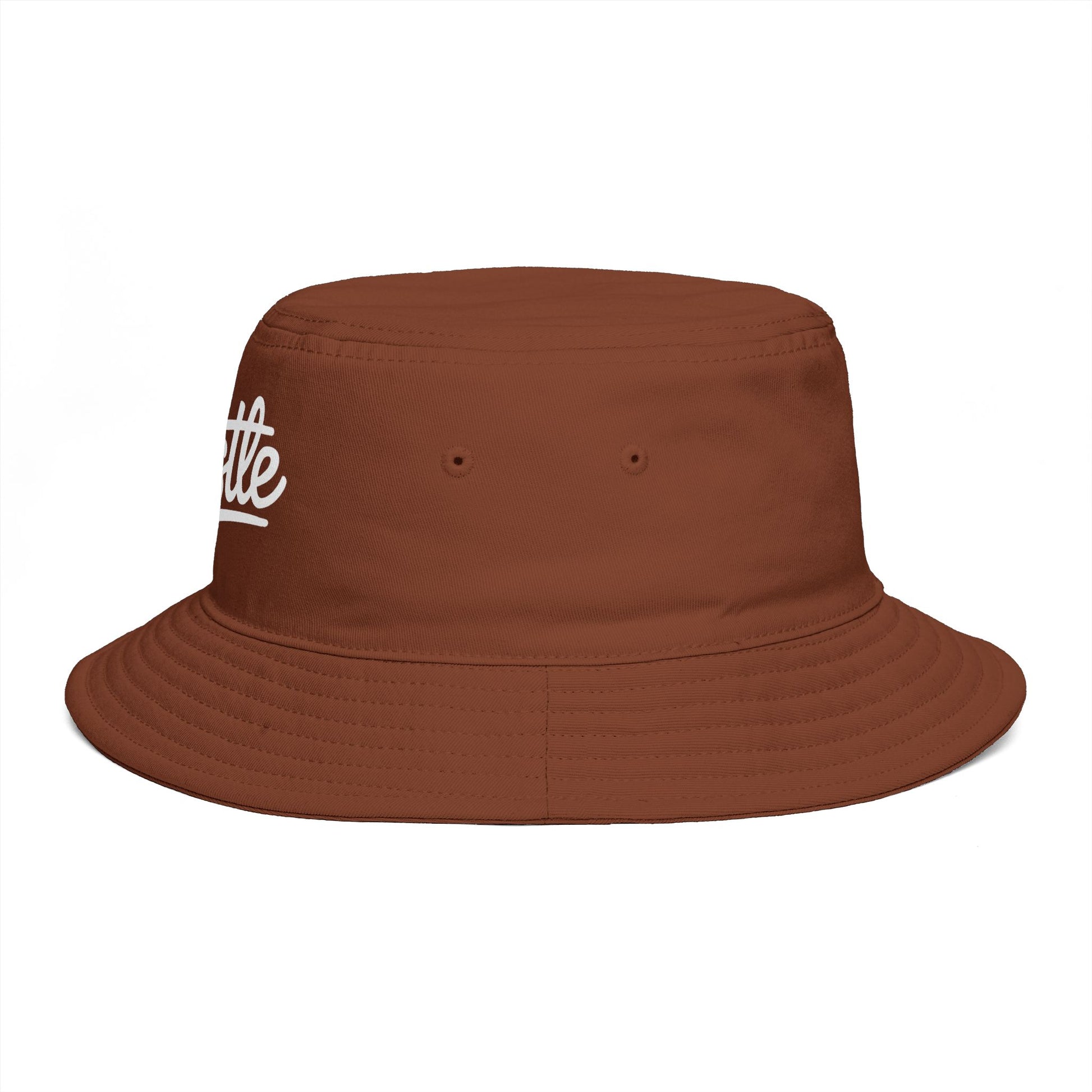Hustle Embroidered Bucket Hat — Retro Script Streetwear Cap Hats Printify