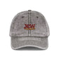 Vintage Embroidered Cap - JGW Logo Distressed Baseball Hat Hats Printify One size Charcoal Grey