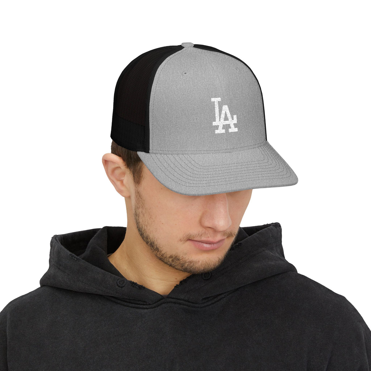 Embroidered LA Logo Snapback Trucker Cap Hats Printify