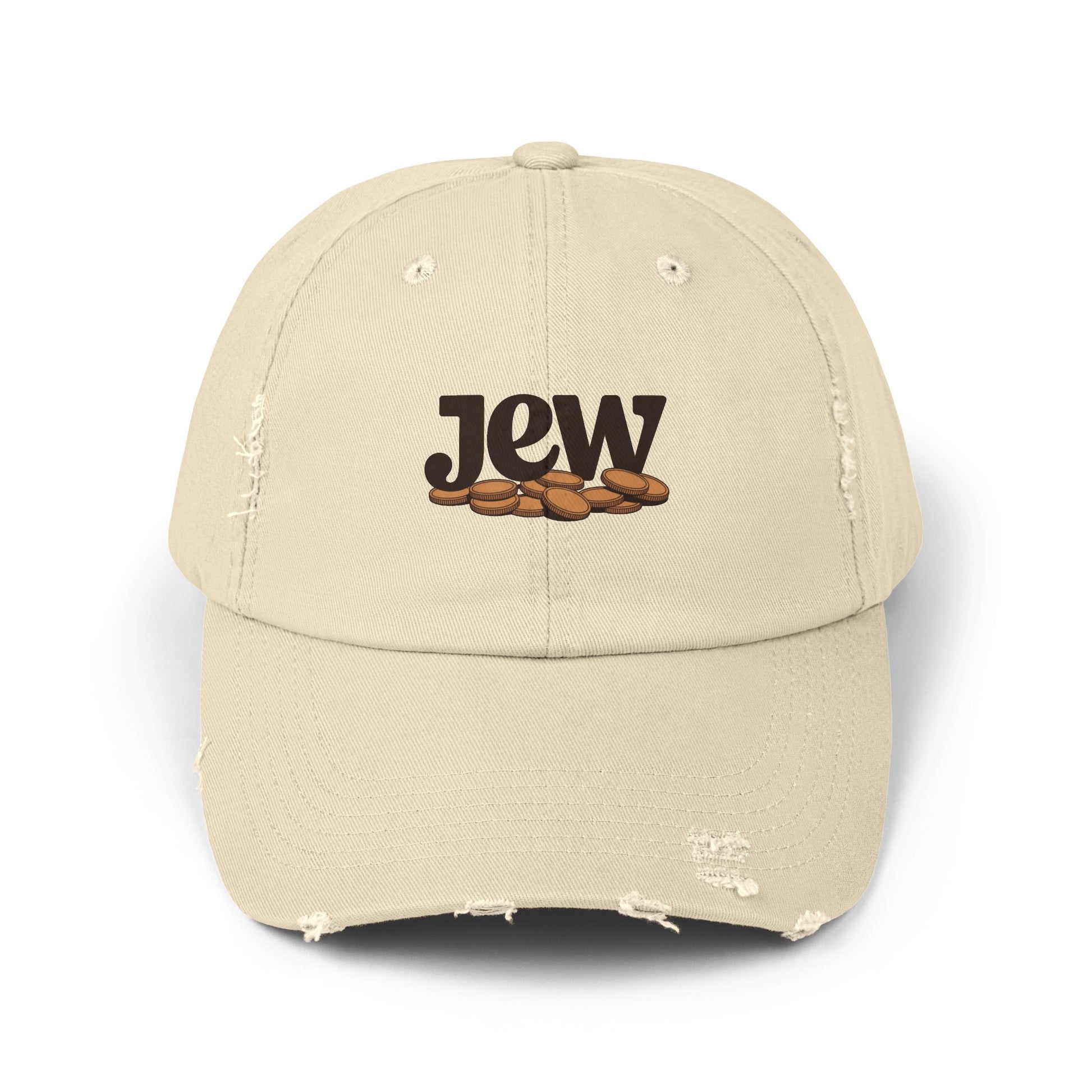 Distressed Coffee Bean Cap — Java Logo Dad Hat Hats Printify Stone One size