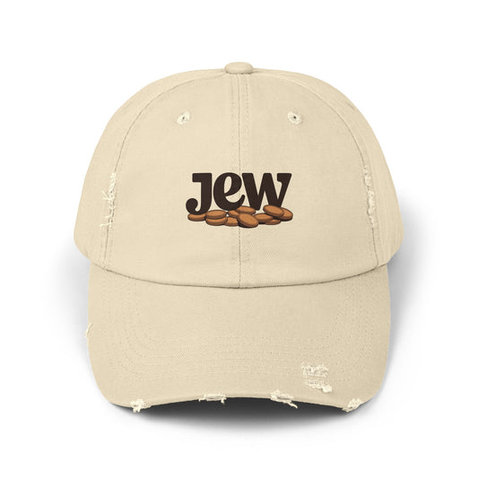 Distressed Coffee Bean Cap — Java Logo Dad Hat Hats Printify Stone One size