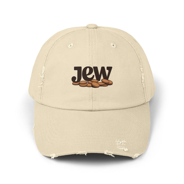 Distressed Coffee Bean Cap — Java Logo Dad Hat Hats Printify Stone One size